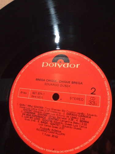 Lp Eduardo Dusek - Brega Chique (impecável Com Encarte)
