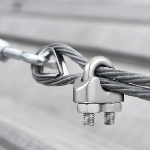 - 30 Clips De Cable De Acero Inoxidable M3 De 1/8 Pulgadas
