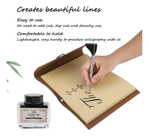 Kit De Caligrafía Con Pluma Y Cuaderno De Diseño Antiguo