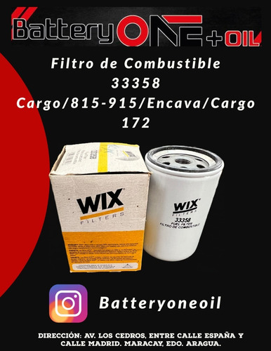 Filtro Combustible 33358 / Cargo 815-915 /encava /cargo 172