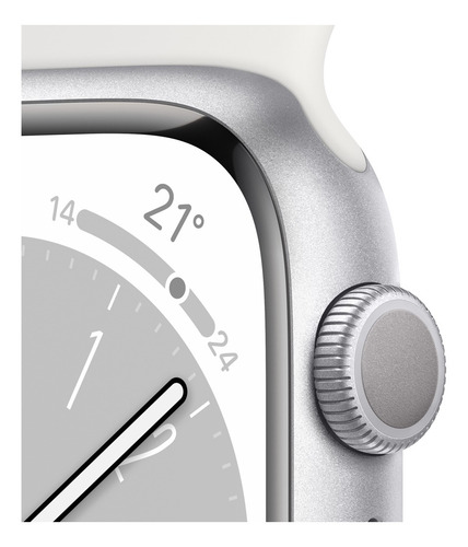 Imagen 3 de 9 de Apple Watch Series 8 GPS - Caja de aluminio plata 45 mm - Correa deportiva blanca - Patrón