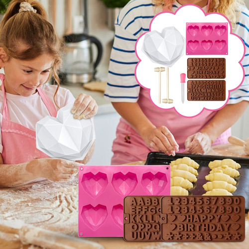 Set De Modelos C Cake Chocolate, 6 Núcleos, Color Rojo Rosad