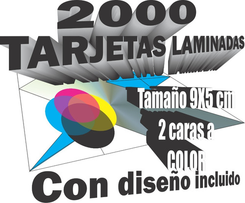 2000 Tarjetas De Presentación Laminado Mate Con Diseño