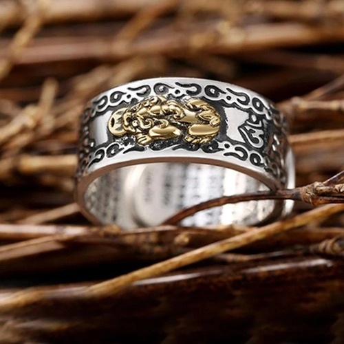 Anillo Pixiu Suerte Riqueza Prosperidad Feng Shui Hombre
