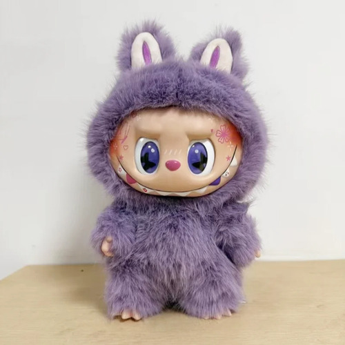 Muñeco 1:1 Labubu Zimomo 35cm Articulado Custom Felpa Morado