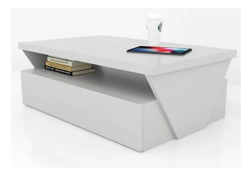 Mesa Moderna De Centro 90x45x40cm Para Sala O Estancia Rosa Claro