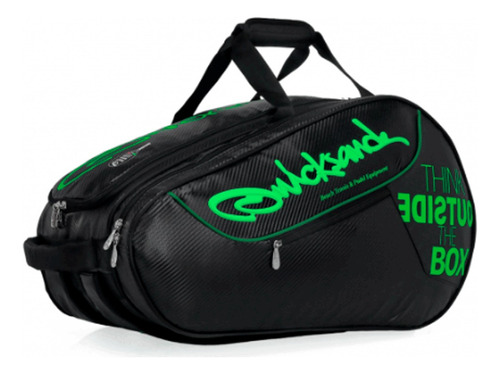 Raqueteira Beach Tennis Quicksand Torneo Compartimen Térmico Cor Preto e verde