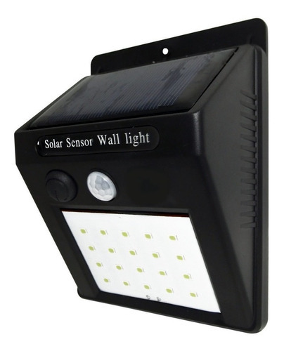 Aplique Reflector Led Panel Solar Sensor Movimiento 20 Leds 