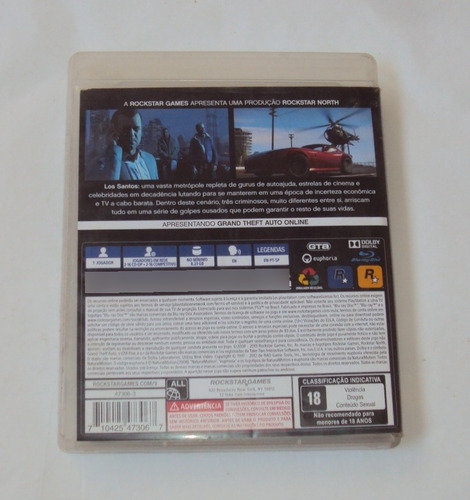 Grand Theft Auto V - Gta V Original Playstation 3 - Usado (Usado)