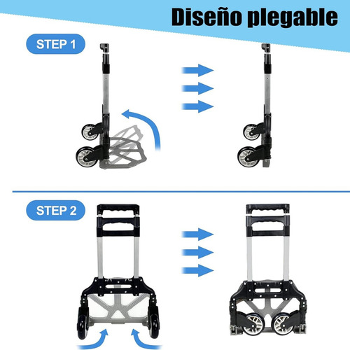 Diablito Plegable De Aluminio Con Asa Ajustable Y Ruedas