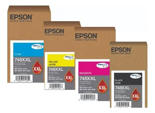 Epson 748xxl Kitx4 Negro 202ml  Cyan Magenta Yellow 69ml C/u