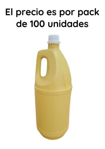 Imagen 5 de 10 de Envase Limpieza 2 Litro Amarilla Mat. Reciclado X 100 Unid