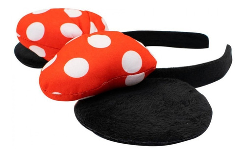 Imagem 4 de 4 de Tiara Laço Vermelho Orelhas Com Luz Minnie Mouse Disney