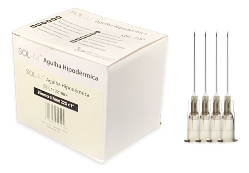 Aguja hipodérmica negra 30x0.7 mm Cx 100 Un