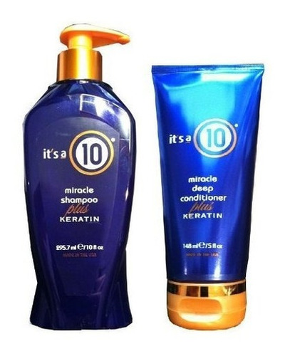 Es Un 10 Miracle Shampoo Plus Keratin 10 Oz - Deep Condition