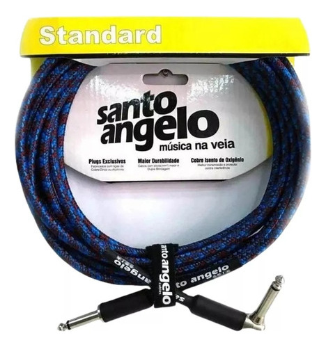 Cabo Santo Ângelo P10 Textil 4,57 M Plug L Violão Guitarra