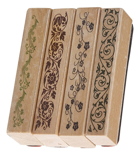 . 4 Sellos De Patrones, Sellos De Madera, Sellos Decorativos