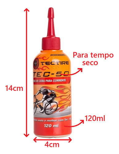Óleo Lubrificante Corrente Tectire Tec 50 Bio Cera Bike 120m