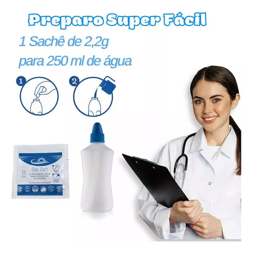 Cloreto De Sódio, Soro Lavagem Nasal Bebê Kit C/180 Sachês Branco