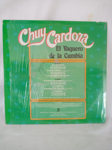 Disco Lp Chuy Cardoza El Vaquero De La Cumbia 1984 Laser (Usado)