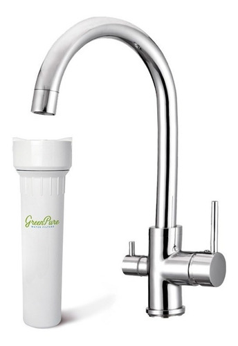 Purificador De Agua Bajo Mesada Green Pure Curvo Grifo Dual