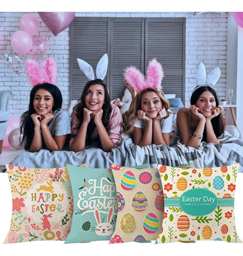 Fundas De Almohada Estampado De Pascua Funda Cojín De Sofá