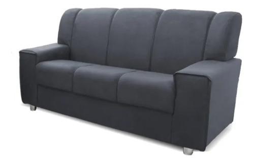 Juego De Living 3+2 Cuerpos Sofa Tela Gris Costa Rica Gris Liso