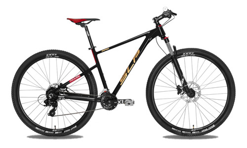 Bicicleta Mtb Slp 100 Pro R29 Frenos A Disco Shimano Biplato Color Negro/Rojo Tamaño del cuadro L