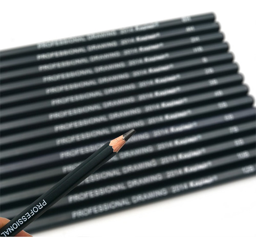 Conjunto Kit 14 Lápis Profissional Graduado Desenho Esboço