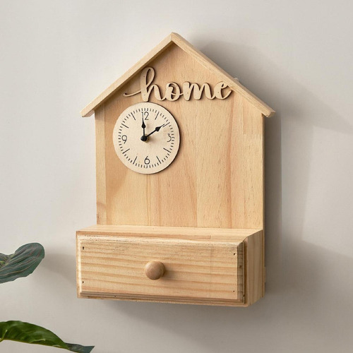 Reloj De Pared Decorativo Con Cajón, Silencioso, Sin Caqui