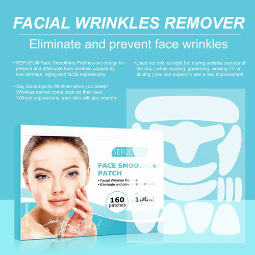 Parches Antiarrugas Para Rostro Y Frente 160 Cintas Faciales