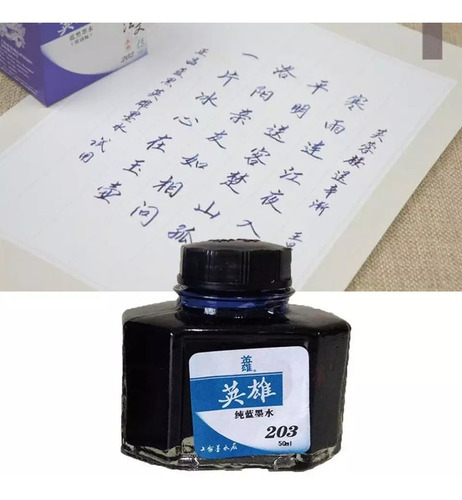 50ml Tinta Azul Ink Recarga Pluma Fuente Vidrio Embotellado