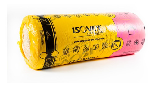 Imagen 5 de 10 de Lana De Vidrio Isover Rolac Plata Aluminio 50mm Rollo 21.6 M