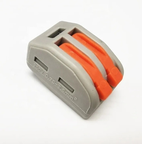 Imagen 2 de 5 de 100 Unidades Conector Eléctrico Rápido Wago 2 Entradas