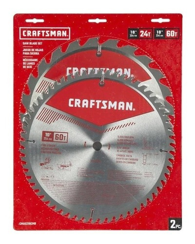 Disco de corte de madeira Craftsman de 10" (2 unidades)