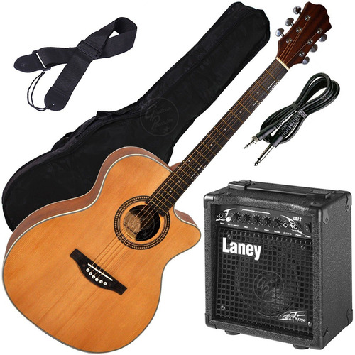 Guitarra Electroacustica + Ampli Laney + Funda + Accesorios