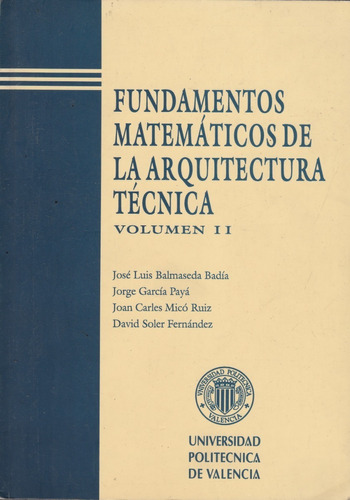Fundamentos Matematicos De La Arquitectura Tecnica Vol 2
