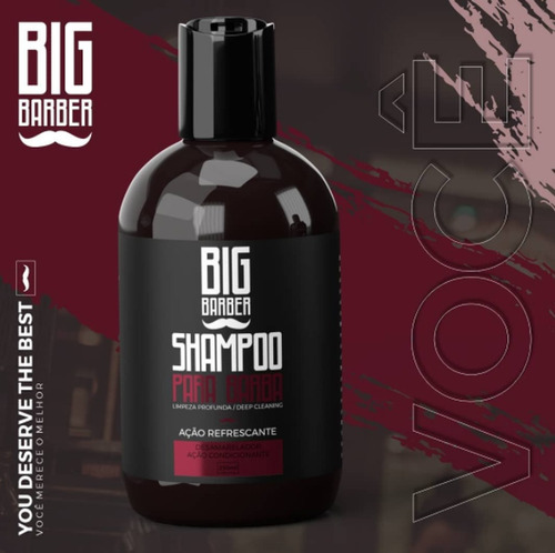 Shampoo Para Barba Big Barber 250ml Atacado Com 2 Unidades
