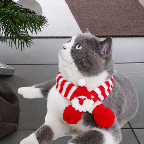 Bufanda De Navidad For Mascotas, Traje De Papá Noel Rojo
