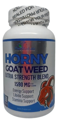 Horny Goat Weed Extra Fuerte 1590mg Aumento D Fuerza 90 Cap Sabor Sin sabor