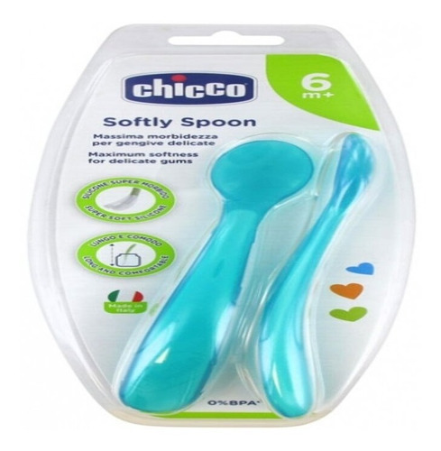  Softly Spoon 2 Cucharas  Bebe Chicco Flexibles 6m+  Edu 