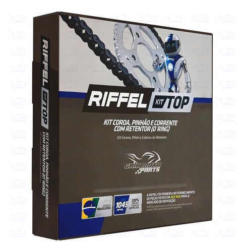 Kit Relação Fazer 250 05/17 Riffel Top Com Retentor Aço 1045