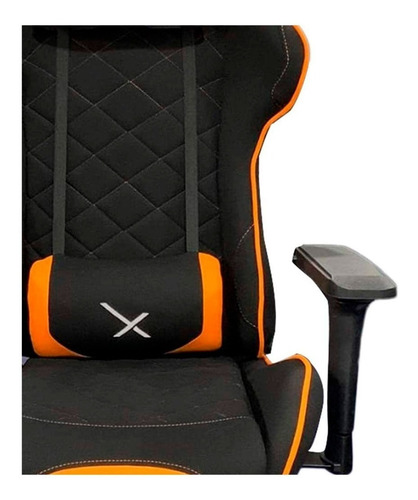 Imagen 3 de 3 de Silla de escritorio Xzeal XZ25 gamer ergonómica negra y naranja con tapizado de tela