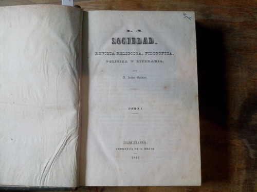 Balmes,la Sociedad. Revista Religiosa,filo.1843