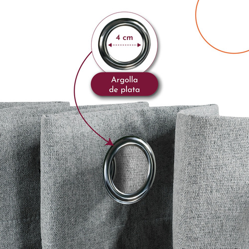 Cortinas Blackout Largas Tejida Hogar 275x216cm 2 Piezas