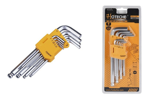 Set De Llave L Hexagonal Con Punta De Bola 9pcs - Hoteche