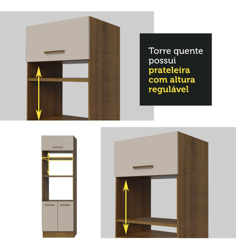 Armário De Cozinha Completa 270cm Agata Madesa 03 Cor Rustic/Crema