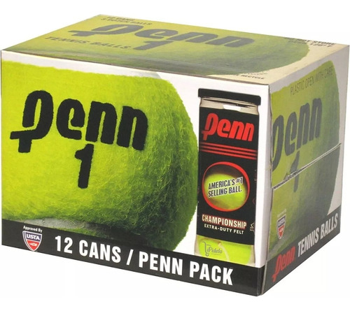 Pelotas De Tenis Penn 1/caja 12 Latas 36 Pelotas
