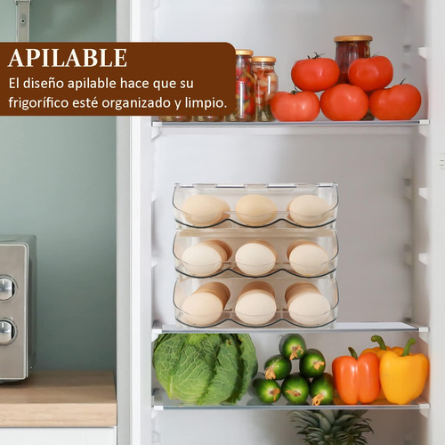 Rejilla For Huevos Apilable De 2 Niveles For Refrigerador,