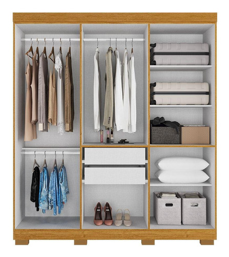 Guarda Roupa Casal 6 Portas 2 Gavetas Paolla Acp Cinamomo